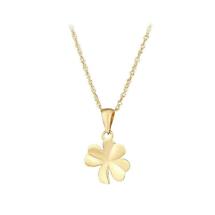 Alternate image for Irish Necklace | 14k Gold Delicate Shamrock Pendant