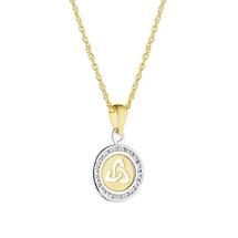 Irish Necklace | 10k Gold Small Circle Trinity Knot Pendant Product Image