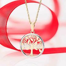 Alternate image for Irish Necklace | 10k Gold Small Circle Celtic Tree of Life Pendant