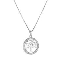 Irish Necklace | Sterling Silver Crystal Celtic Tree of Life Circle Pendant Product Image
