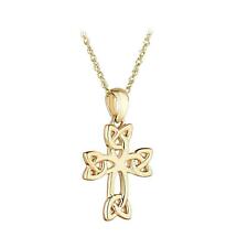 Irish Necklace | 9k Gold Celtic Cross Pendant Product Image