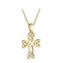 Alternate image for Irish Necklace | 9k Gold Celtic Cross Pendant