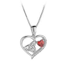 Alternate image for Irish Necklace | Sterling Silver Crystal Heart Trinity Knot Pendant