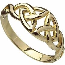 Alternate image for Irish Ring - 10k Yellow Gold Ladies Twin Celtic Trinity Knot Band