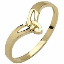 Irish Ring - 10k Gold Ladies Wishbone Trinity Knot Ring Product Image