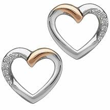 Irish Earrings | Real Irish Gold & Sterling Silver Heart Earrings by House of Lor Product Image