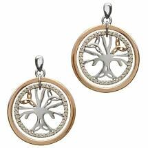 Irish Earrings | Real Irish Gold & Sterling Silver Celtic Tree of Life by House of Lor Product Image