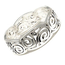 Irish Bracelet | Celtic Waves Silvertone Spiral Stretch Bracelet Product Image