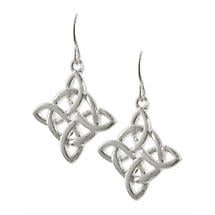 Irish Earrings | Celtic Sailor Silvertone Knot Earrings Product Image