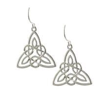 Irish Earrings | Silvertone Eternal Celtic Knot Earrings Product Image