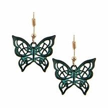 Irish Earrings | Celtic Knot Butterfly Patina Earrings Product Image
