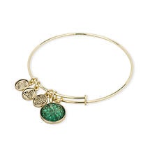 Irish Bracelet | Book of Kells Goldtone Trinity Knot Charm Celtic Bangle Product Image