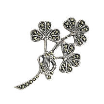 Sterling Silver Marcasite Shamrock Spray Brooch Product Image