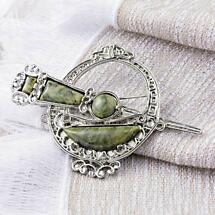 Alternate image for Celtic Brooch - Tara Brooch with Connemara Marble