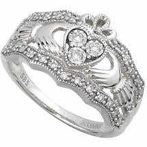 Details about   Diamond Claddagh Heart Ring 10K Yellow Gold or White Gold Irish Band .02ct 