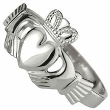Claddagh Ring - Ladies Sterling Silver Puffed Heart Claddagh Product Image