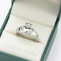 Alternate image for Claddagh Ring - Ladies Sterling Silver Puffed Heart Claddagh