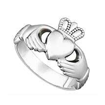 Alternate image for Claddagh Ring - Ladies Sterling Silver Puffed Heart Claddagh