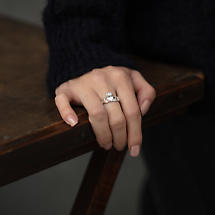 Alternate image for Claddagh Ring - Ladies Sterling Silver Puffed Heart Claddagh