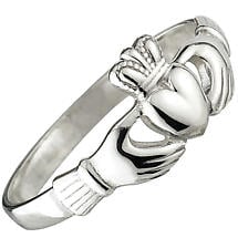 Irish Claddagh Ring - Sterling Silver Ladies Dainty Claddagh Ring Product Image