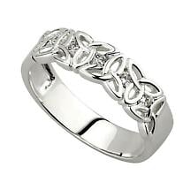 Trinity Knot Ring - Ladies 14k White Gold and Diamond Trinity Knot Product Image
