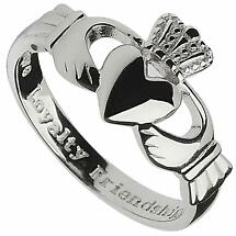 Claddagh Ring - Men's Sterling Silver 'Love, Loyalty, Friendship' Claddagh Comfort Product Image