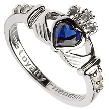 Alternate image for Claddagh Ring - Sterling Silver Birthstone Claddagh