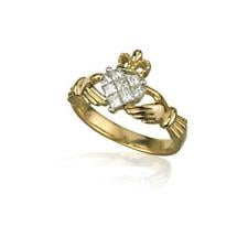 Claddagh Ring - Ladies 14k Gold and .5ct Diamond Claddagh Product Image