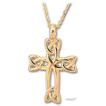Alternate image for Celtic Pendant - 14k Yellow Gold Celtic Cross Pendant with Chain