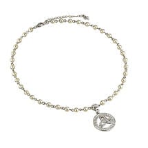 Alternate image for Irish Necklace - Pearl Silver Plated Crystal Trinity Knot Necklet