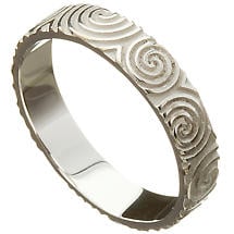 Alternate image for SALE | Irish Wedding Ring - Celtic Spirals Newgrange Mens Wedding Band