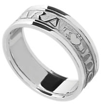 Mo Anam Cara Ring - Men's White Gold Mo Anam Cara 'My Soul Mate' Irish Wedding Band Product Image