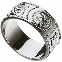 SALE | Celtic Ring - Men's Celtic Warrior Shield Wedding Ring - Extra Wide Product Image
